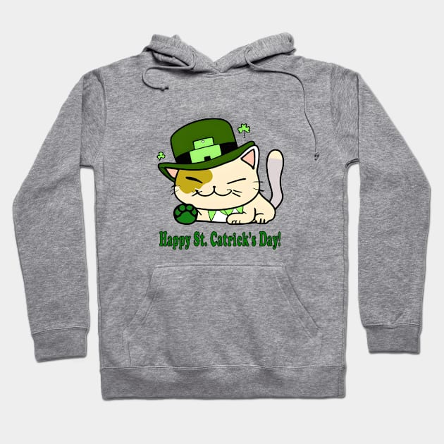 St. Catricks Day - Saint Patrick's Day - Cut Funny Cat - Kawaii Cat Hoodie by 1FunLife